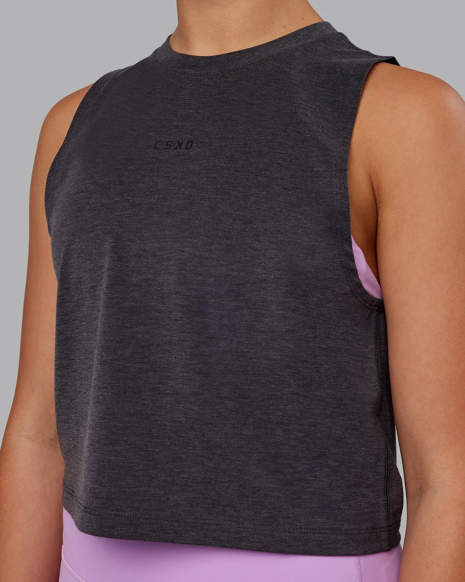 Unleash Cropped Training Tank - Charcoal Marl